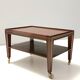 Rectangular Walnut Coffee Table by Paolo Buffa with Casters, Italy