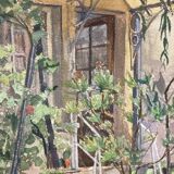 Watercolor landscape signed and dated 1973