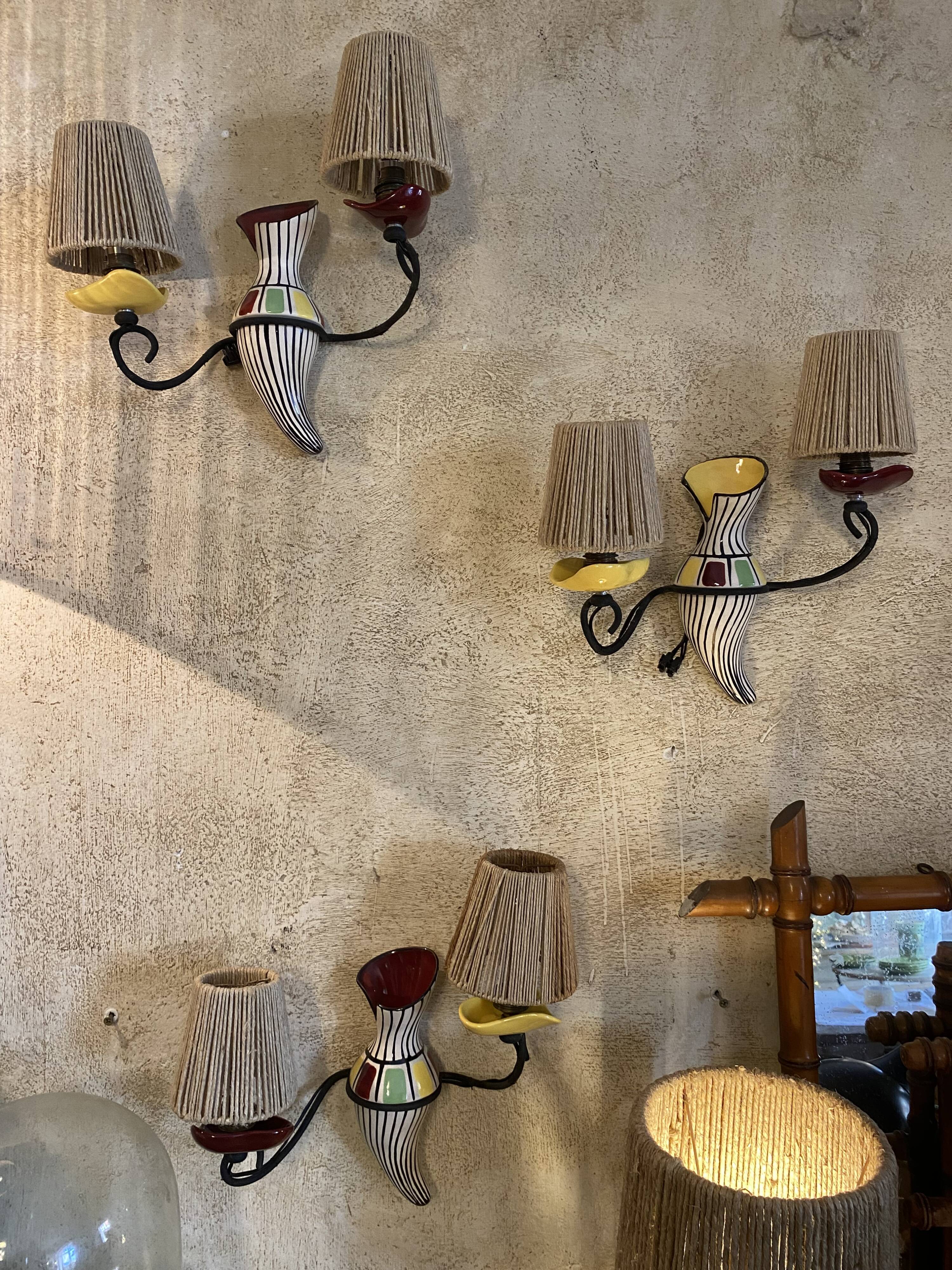 Vintage ceramic wall lights