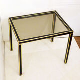 Pair of black & gold trundle tables 1970'
