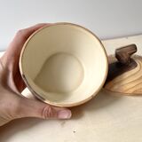 Vintage Grandjean Jourdan Vallauris faux wood coffee maker + sugar bowl