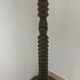 Large vintage turned wooden floor lamp — Brutalist style