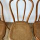Set of 4 cane chairs in bentwood and honey-coloured cane thonet early 20th century
