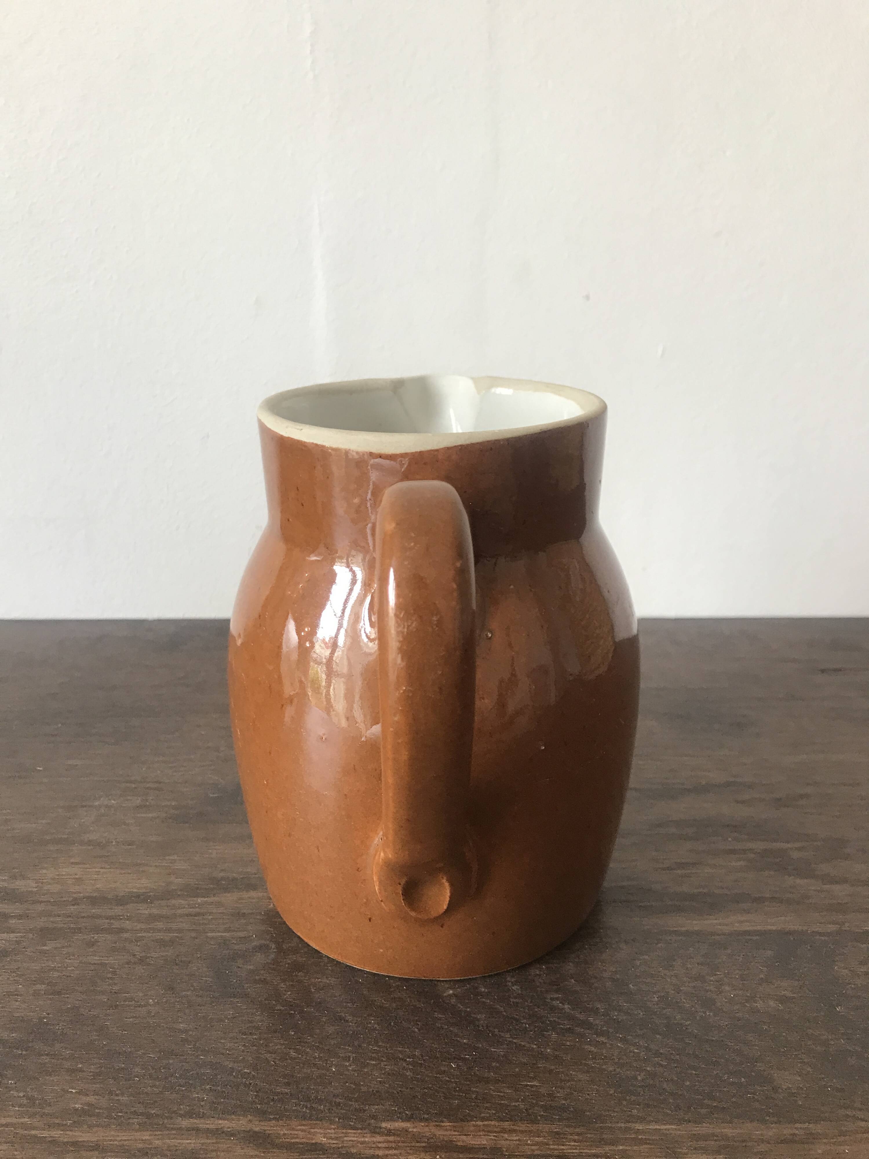 Set of 3 glazed stoneware jugs