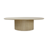 Oval coffee table in italian design travertine from the 70s