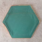 Vintage hexagonal bohemian chic mirror in gilded wood