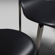 Leather Three-Legged Chairs with Chrome Finishes, Italy, 1970s