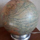 J.Forest illuminated terrestrial globe mid 20th century