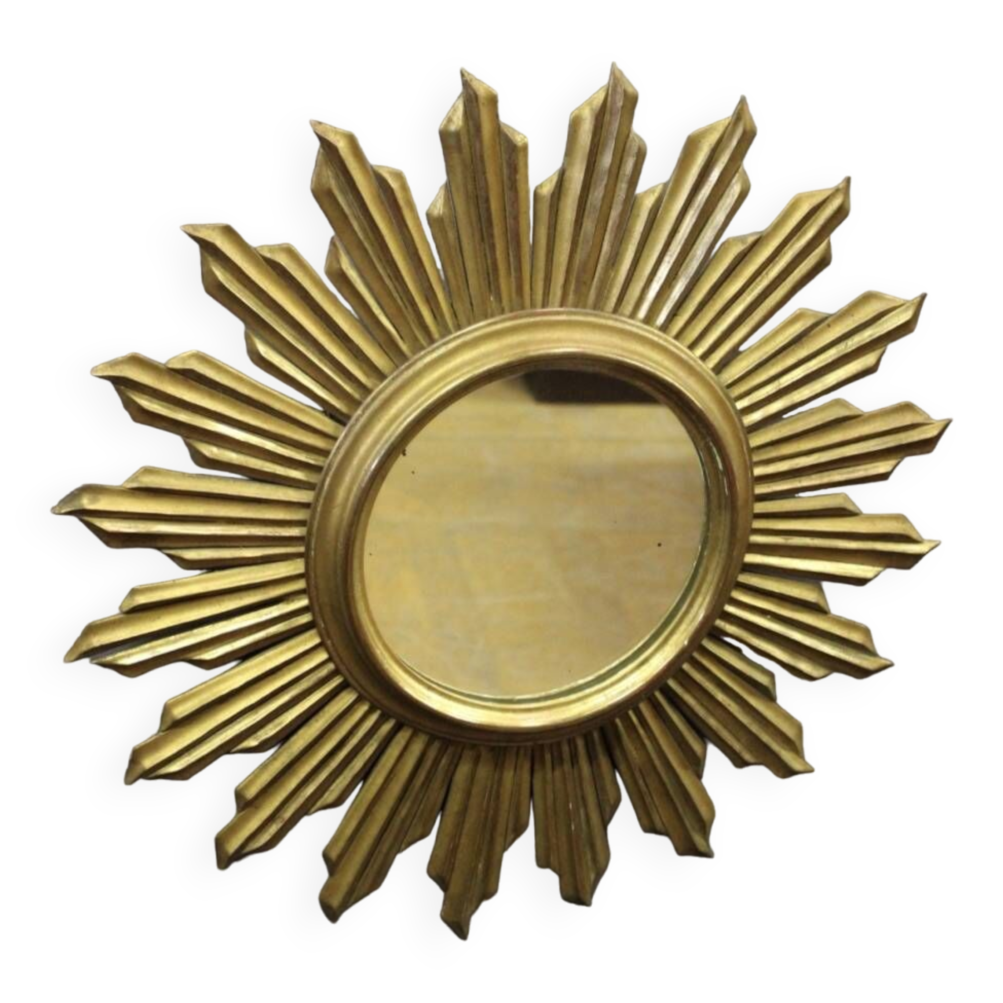 Sun mirror in gilded wood circa 1970