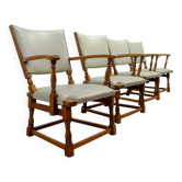 Ensemble de 4 chaises en chêne de design hollandais par Theo Ruth pour Artifort, années 1950
