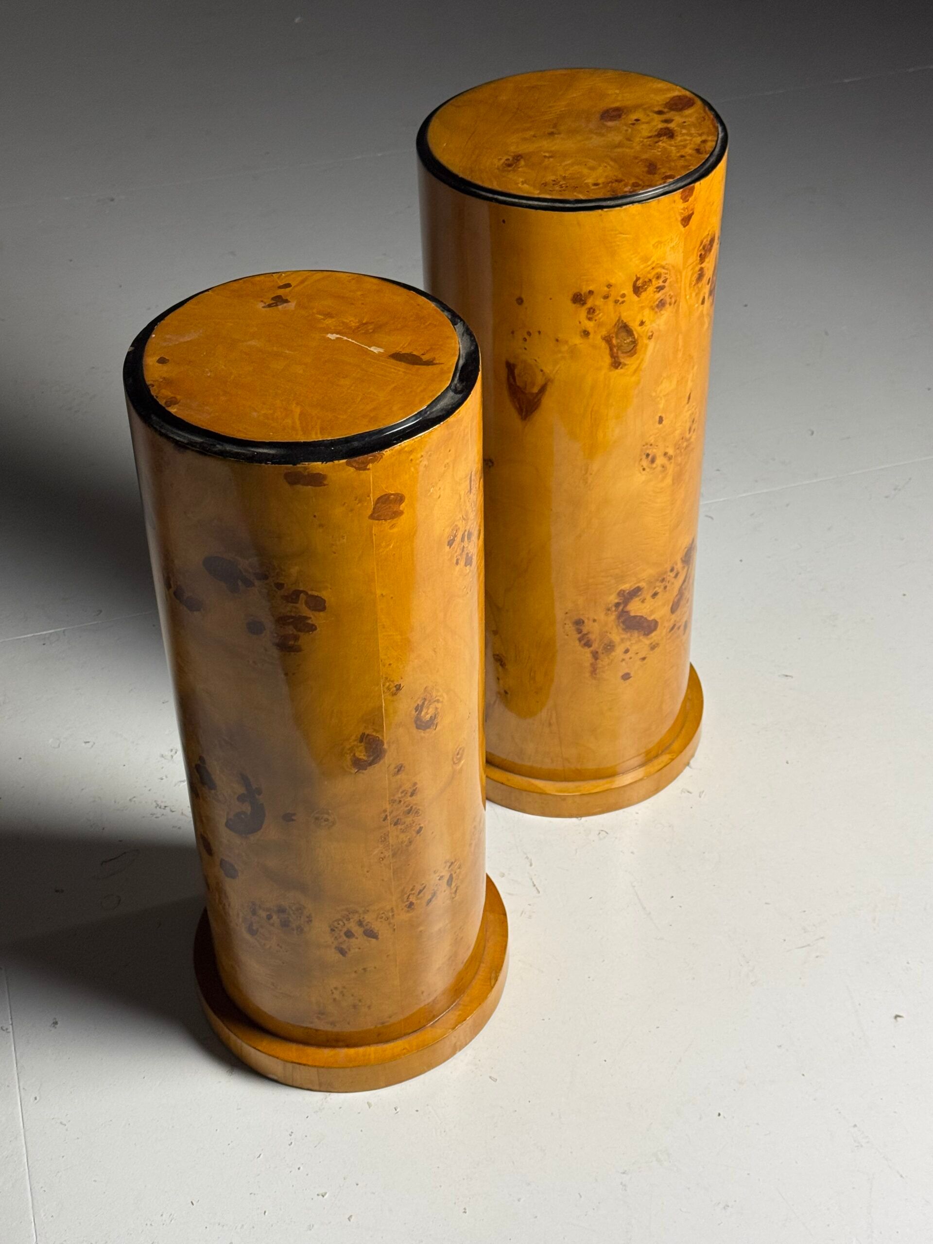 Burl wood veneered columns 20th century