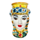 Italian Ceramic Testa di Moro Decorative Vase, Sicily