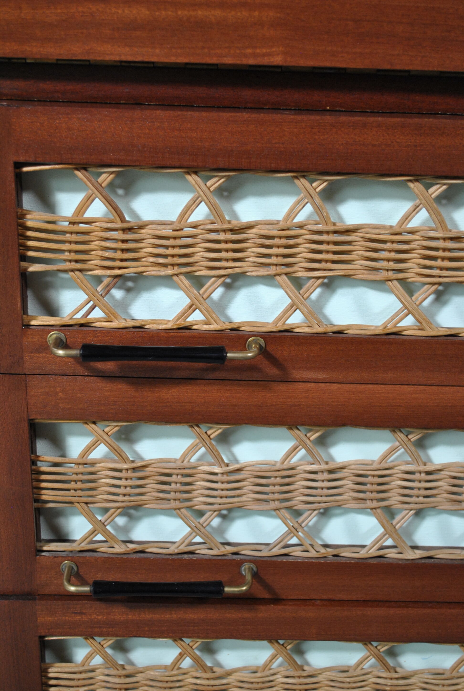 Rattan secretary cabinet 1960
