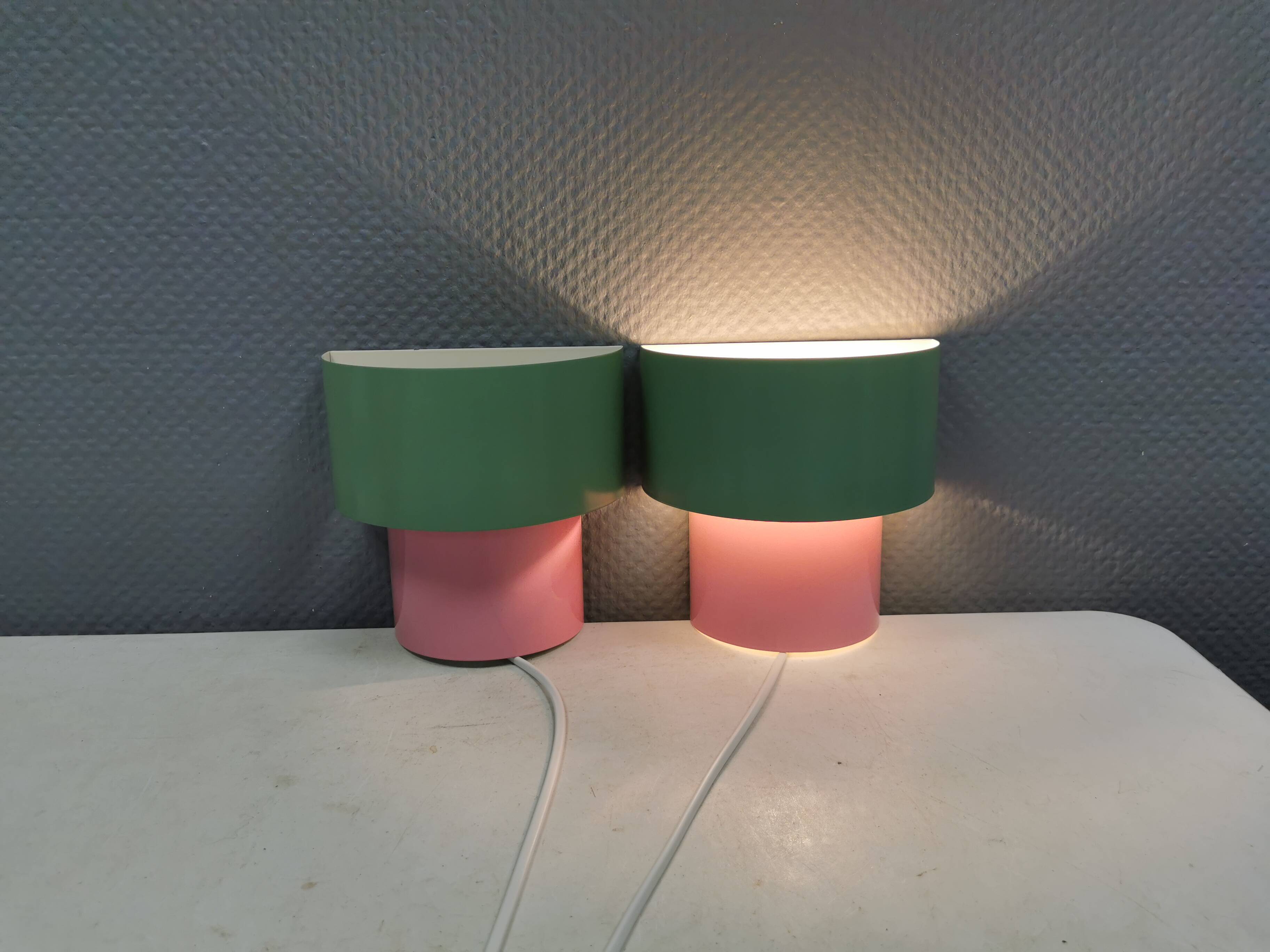 A set of refurbished retro wall lamps from IKEA from the 1980s-90s.