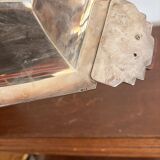 Plateau Flat Basket Bread Fruit Vegetable Art Deco Silver Metal