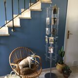 Display postcards and photos in gray metal double turnstile