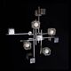 Sciolari chrome, stainless steel and structured glass chandelier