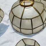 Set of 4 lampshade suspensions in mother-of-pearl