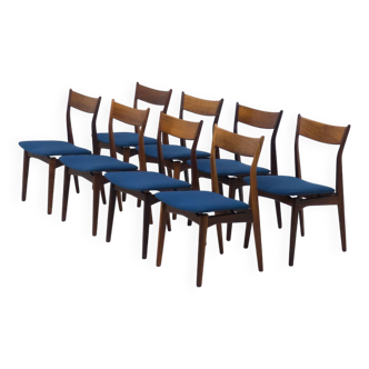 Ensemble de huit chaises de salle à manger en bois de rose HP Hansen Møbelindustri