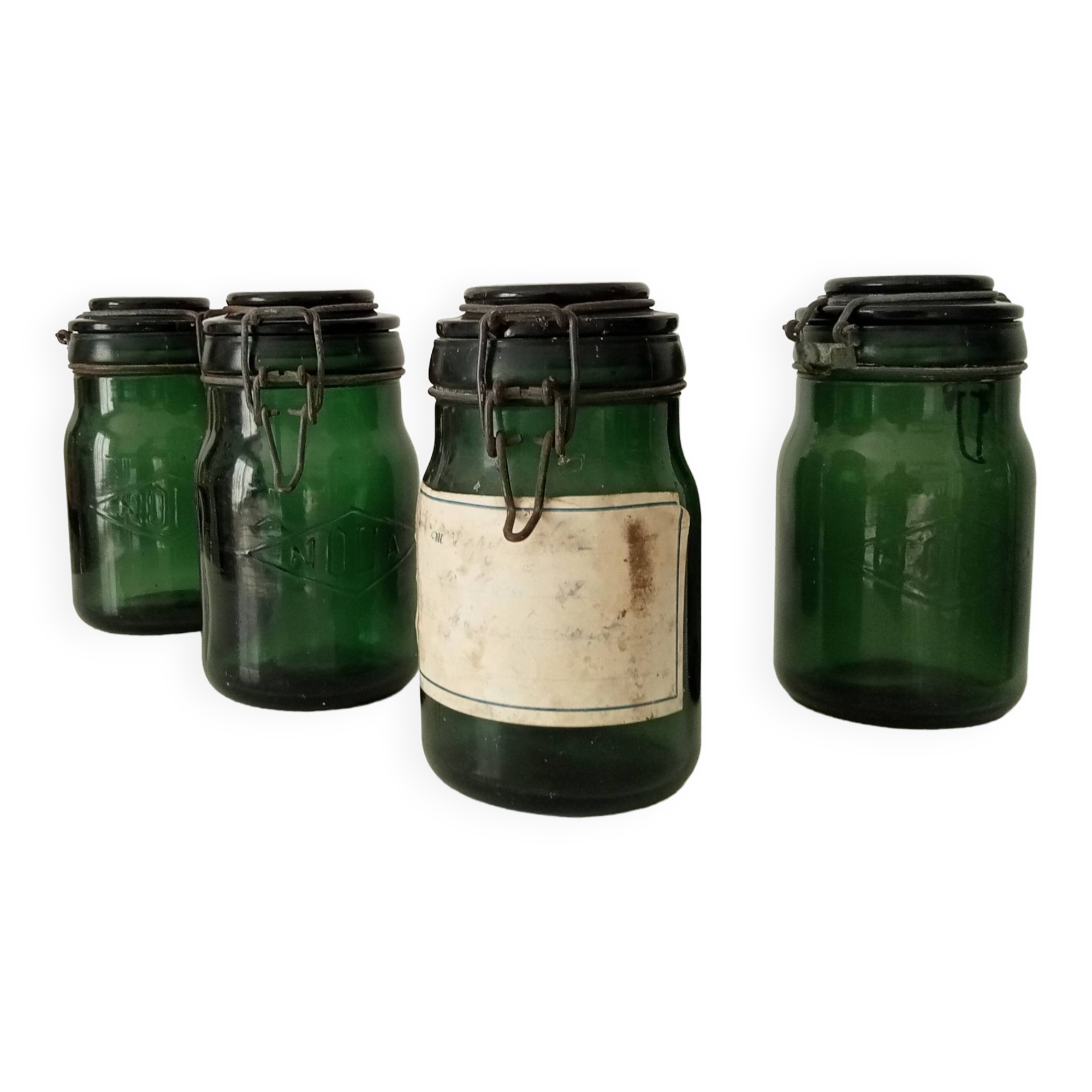 Set of 4 old Noga jars from the 30s/40s