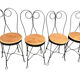 Lot de 4 chaises vintage en fer forgé 1940