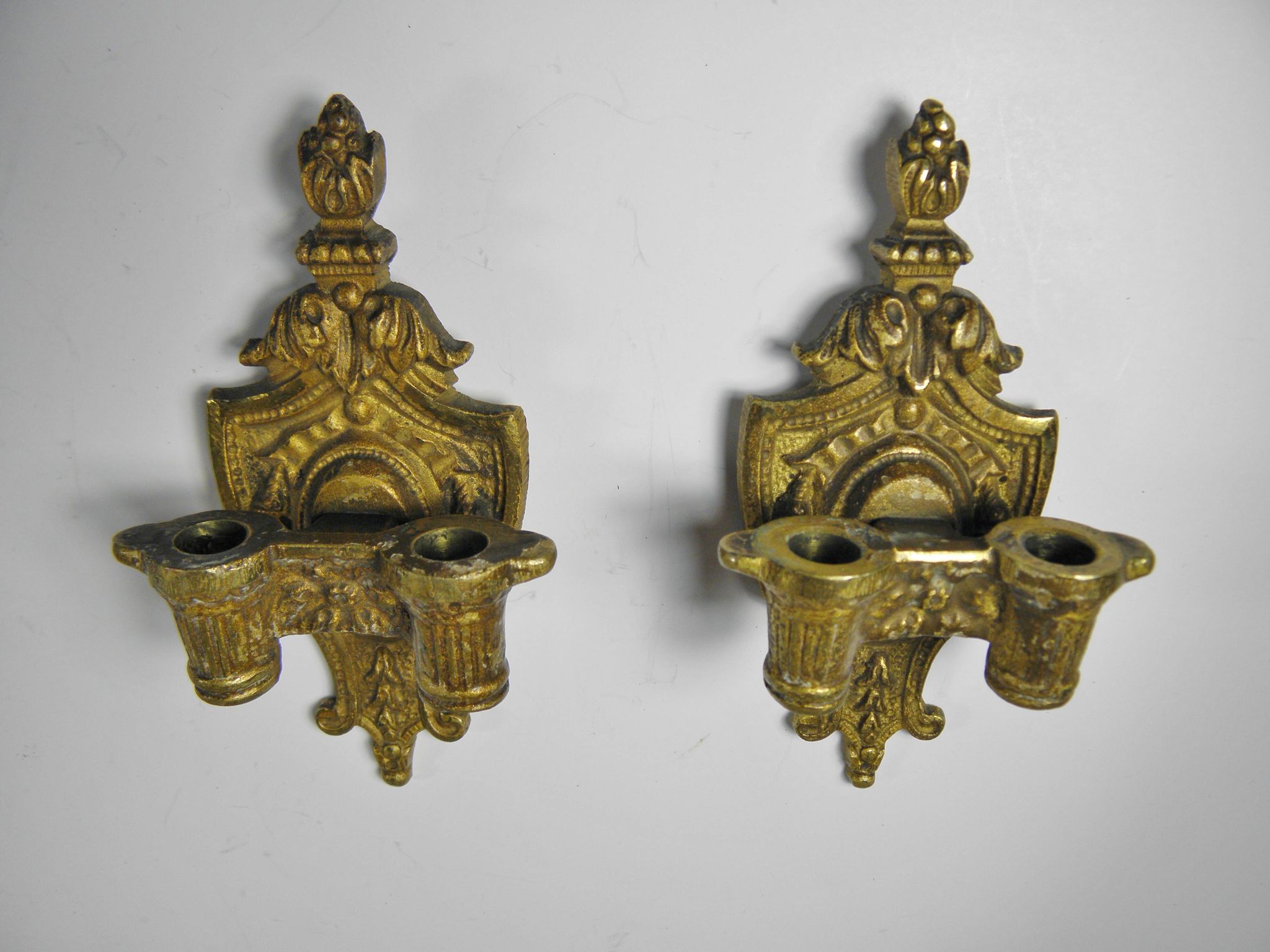 PAIR OF BRONZE WALL LIGHTS/CHANDELIERS
