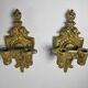PAIRE d'APPLIQUES CHANDELIERS en BRONZE