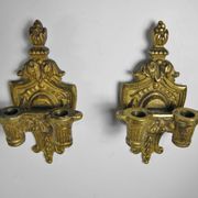 PAIR OF BRONZE WALL LIGHTS/CHANDELIERS