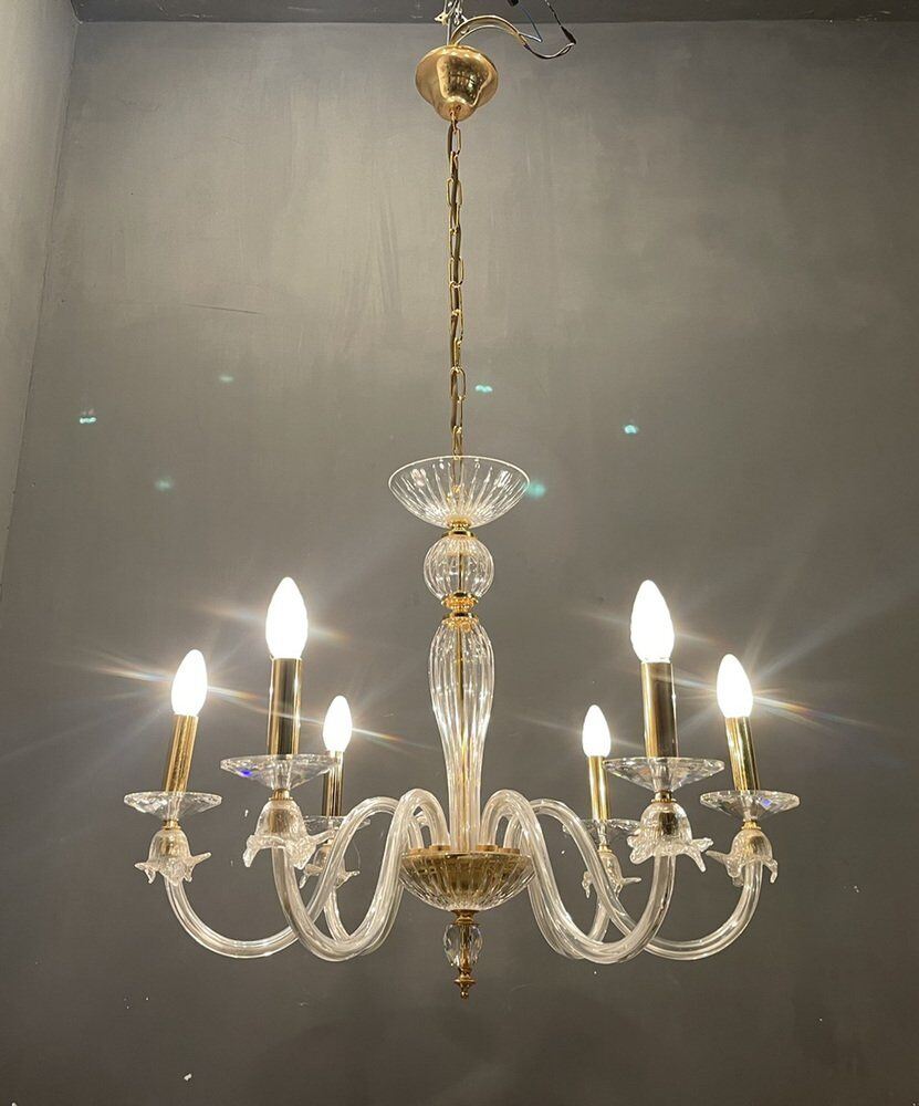 Lustre italien en verre de Murano