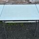 JPP pale green formica table, 4 chairs, 1 stool, 1950s