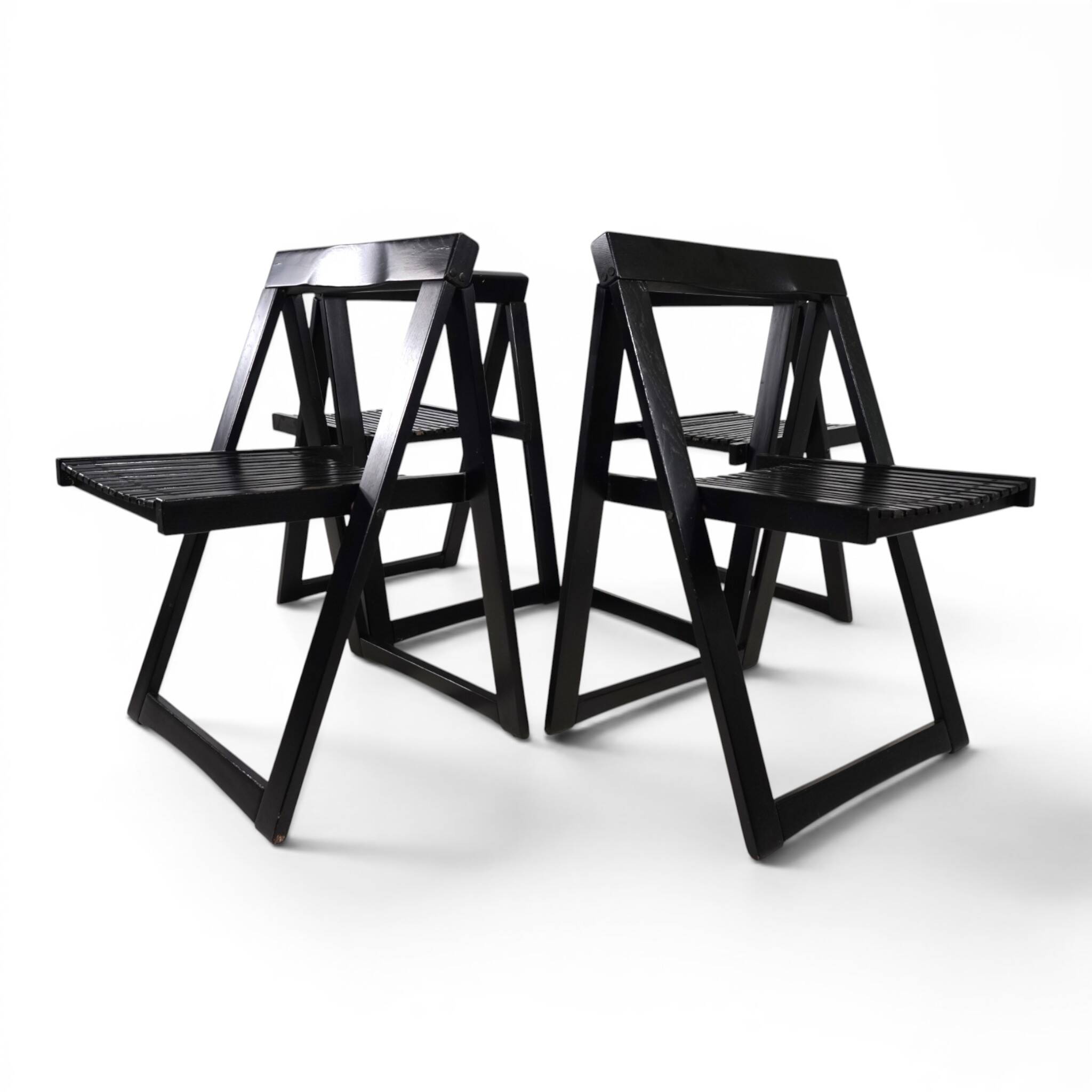 Set of 4 Aldo Jacobi Trieste Folding Chairs for Bazzani, 1960