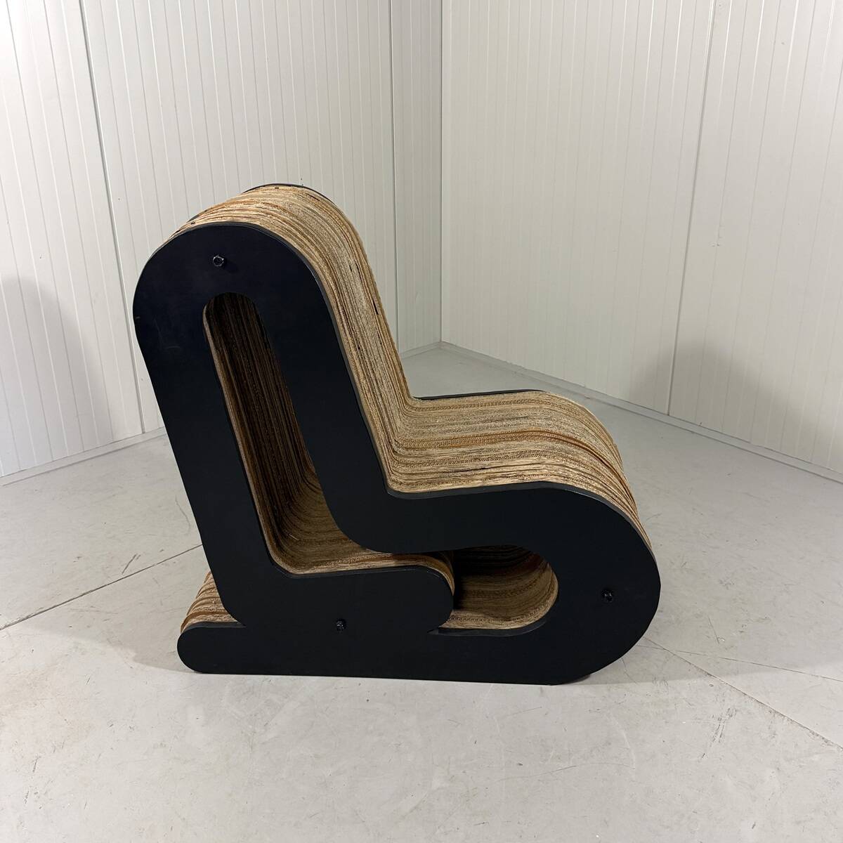 Sculpted cardboard & plywood lounge chair, 1990’s