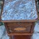 Bedside table in wood marquetry from the 19th century