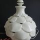 Pied de lampe forme artichaut faience craquelé 1970