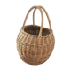 Round basket Wicker braided with two handles.