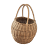 Round basket Wicker braided with two handles.