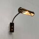 Vintage German brass patinated wall lamp with a gooseneck design by Honsel, 1970s.