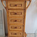 Rattan chest of drawers from the 1970s.