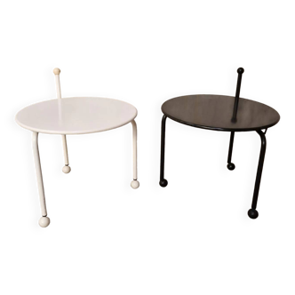 Pair of Ikea Bogen tables, 1986