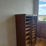 Double frame cabinet with solid oak curtains 50s
