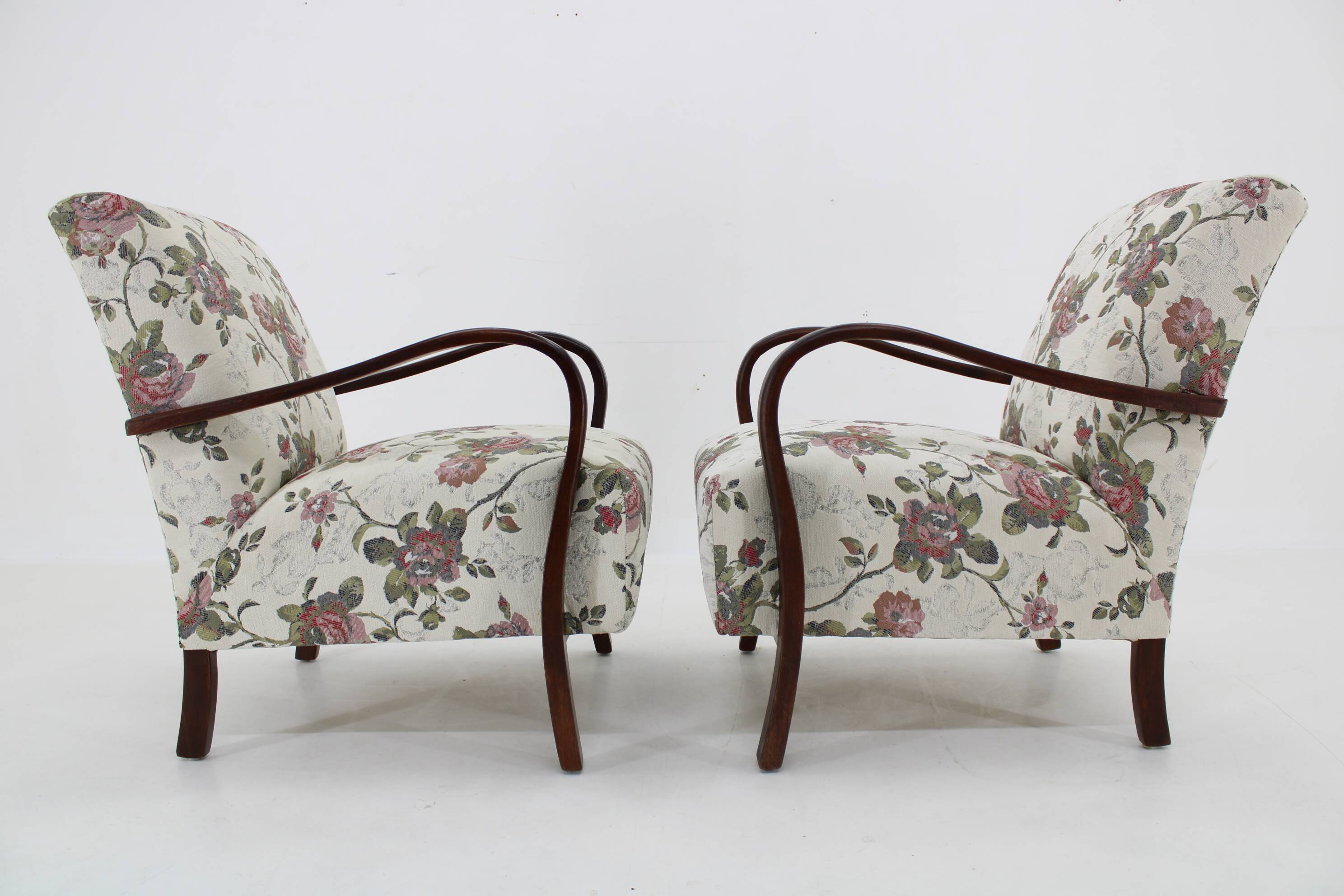1960s Pair of Resored Armchairs , Czechoslovakia