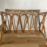 Vintage rattan magazine holder