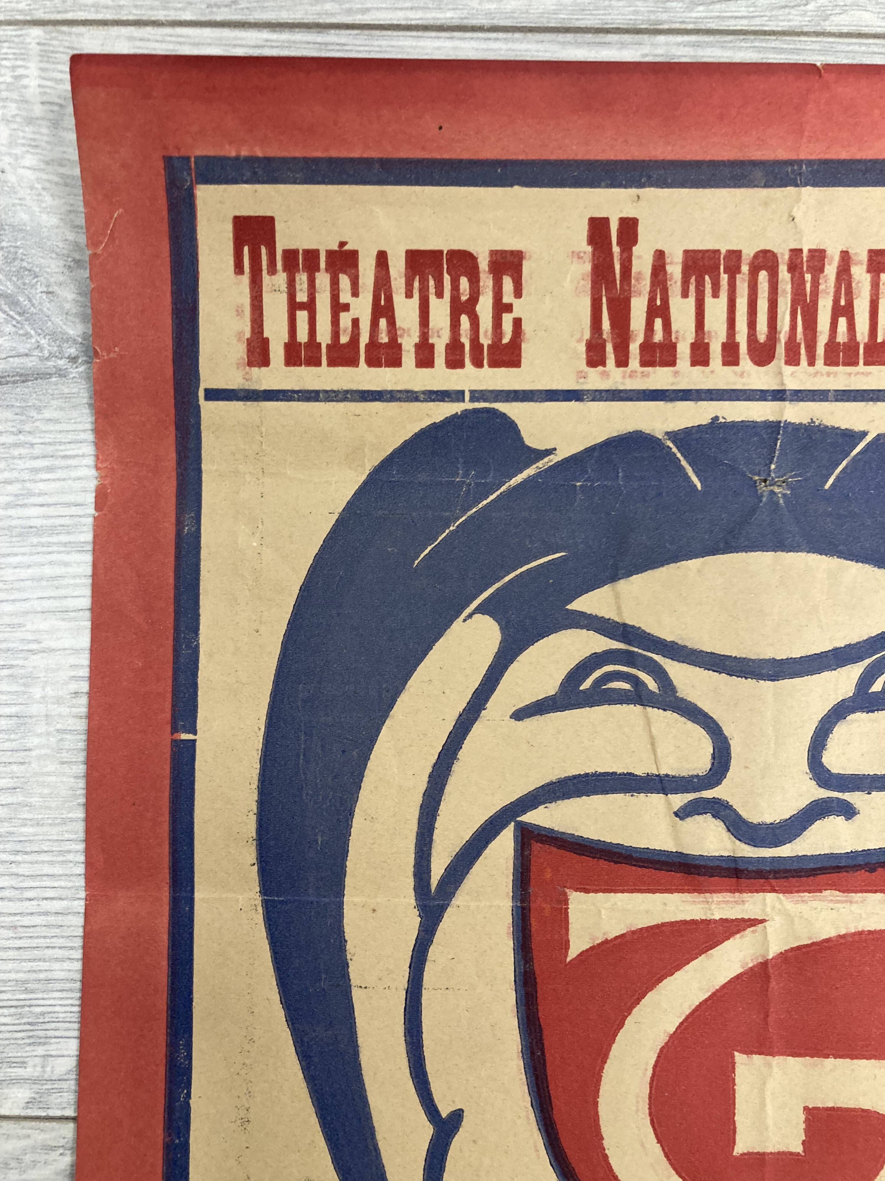 Affiche ancienne Gémier Théâtre national ambulant de 1912