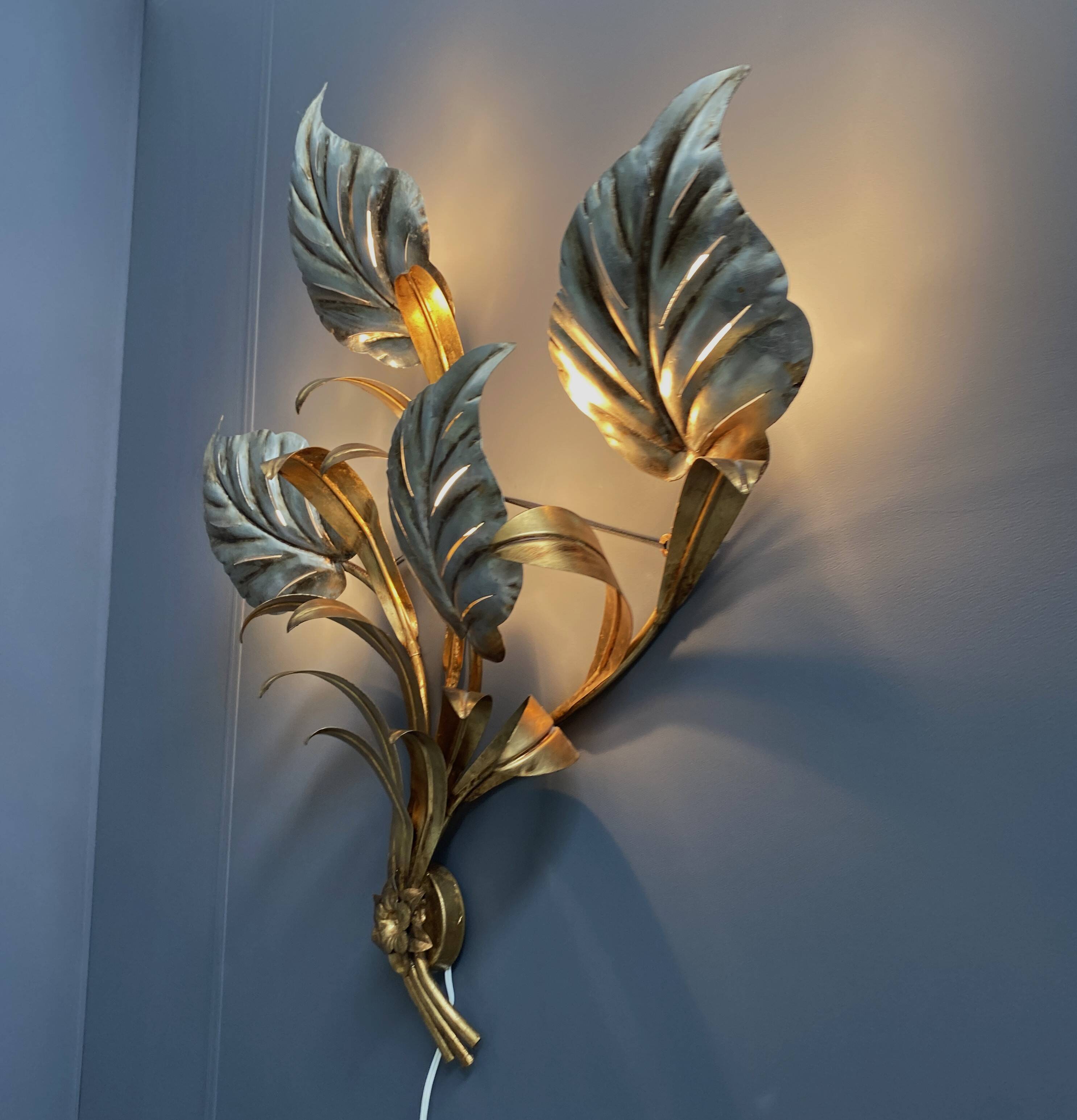 Hans Kögl large wall lamp Hollywood regency style 1970s