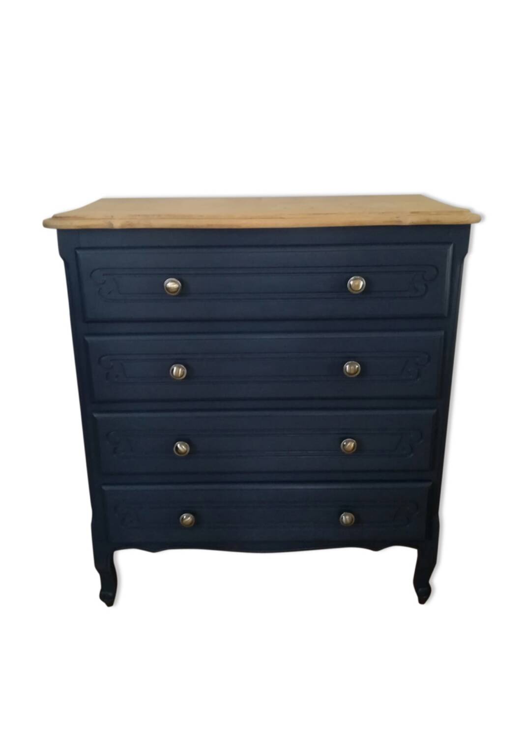 Commode vintage, plateau bois massif