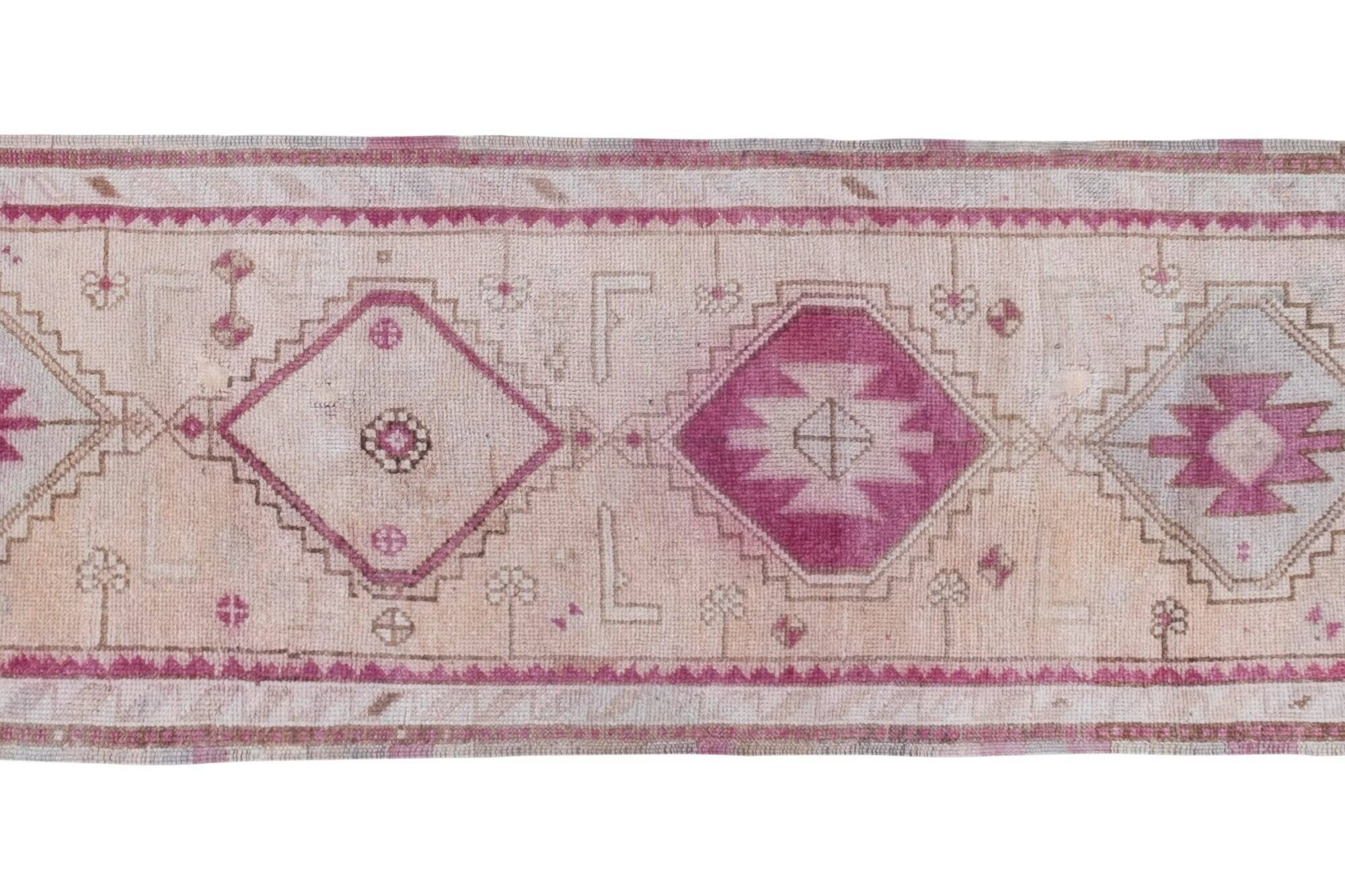 Vintage Turkish hallway rug 82x350 cm
