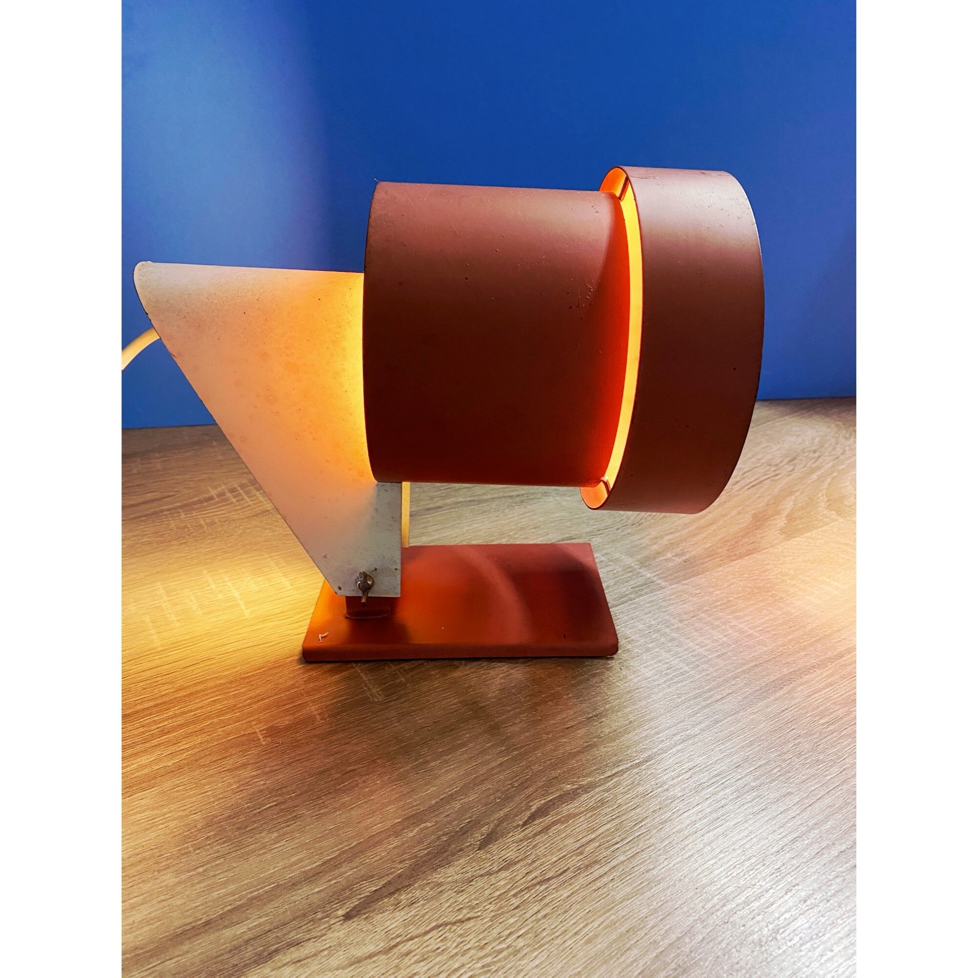 Vintage Danish red and white wall lamp