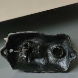Door knocker/knocker. Woodpecker on tree trunk. In cast iron with a golden patina
