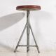 Industrial Style Round Metal Stool (c.1950) #9