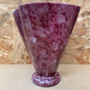 Antique Vase Corolle J. GUET Ceramic Pink Speckled Vintage